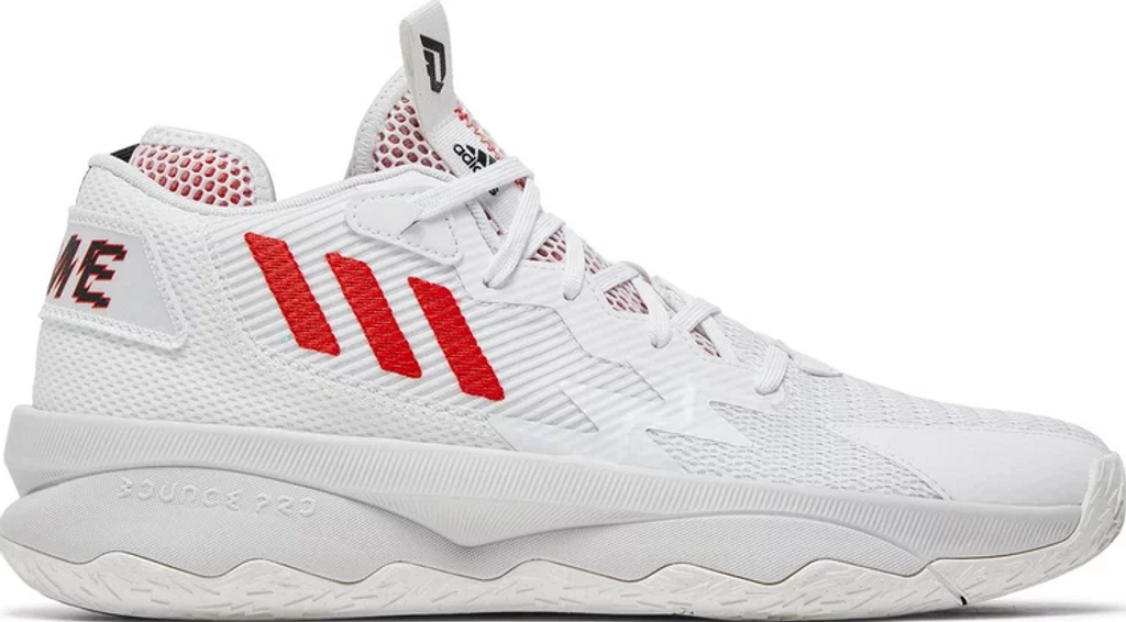 Adidas DAME 8 Basketball Shoe- White/Red- GY0384