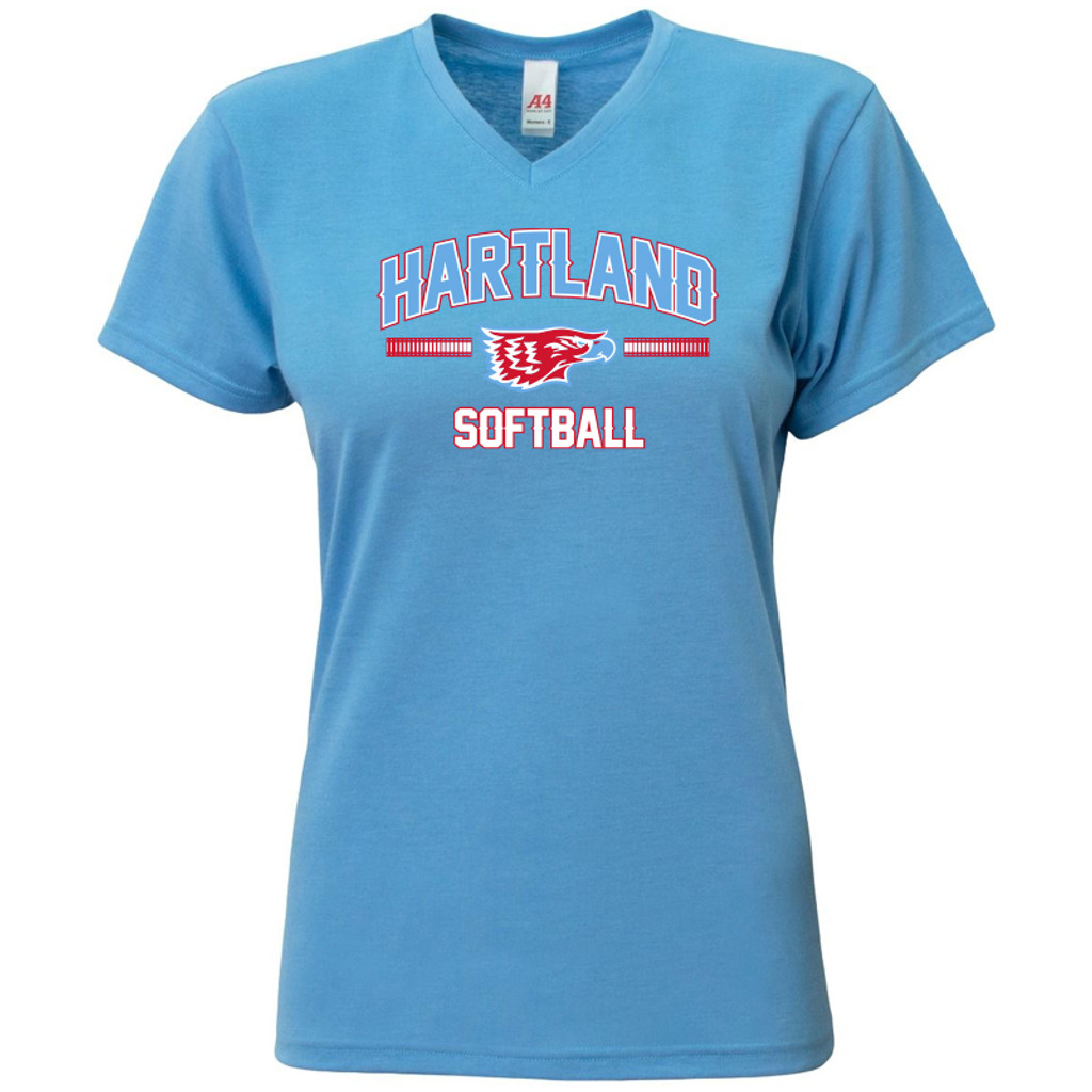 Ladies Softek Short Sleeve Tee-Lady Hawks