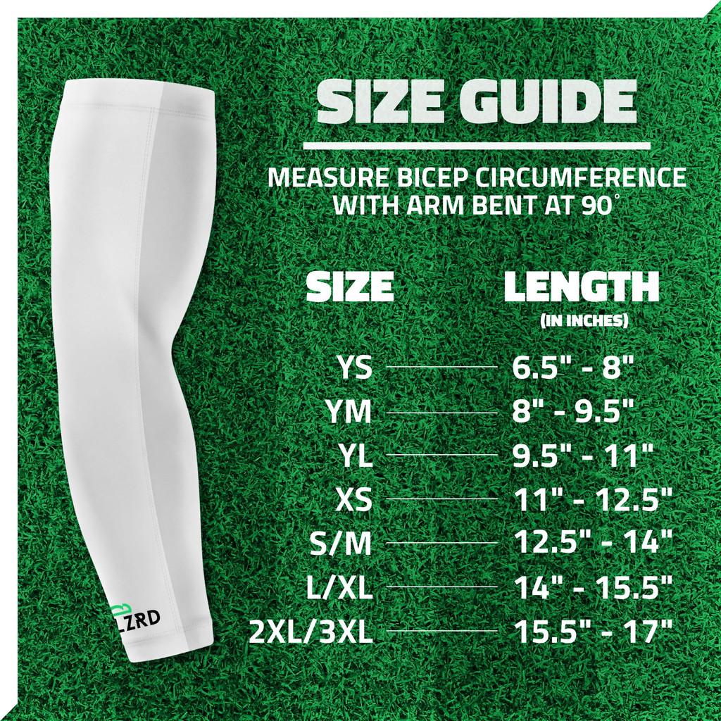 LZRD Tech Grip Football Arm Sleeve - White