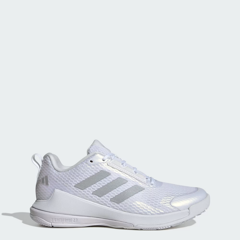 Adidas Women's Novaflight 2 Volleyball Shoe - Cloud White / Silver Metallic