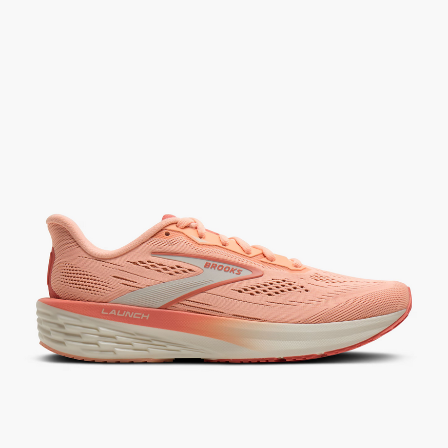 Brooks Women's Launch 12 Running Shoe - Peach/Coconut/Peach Echo