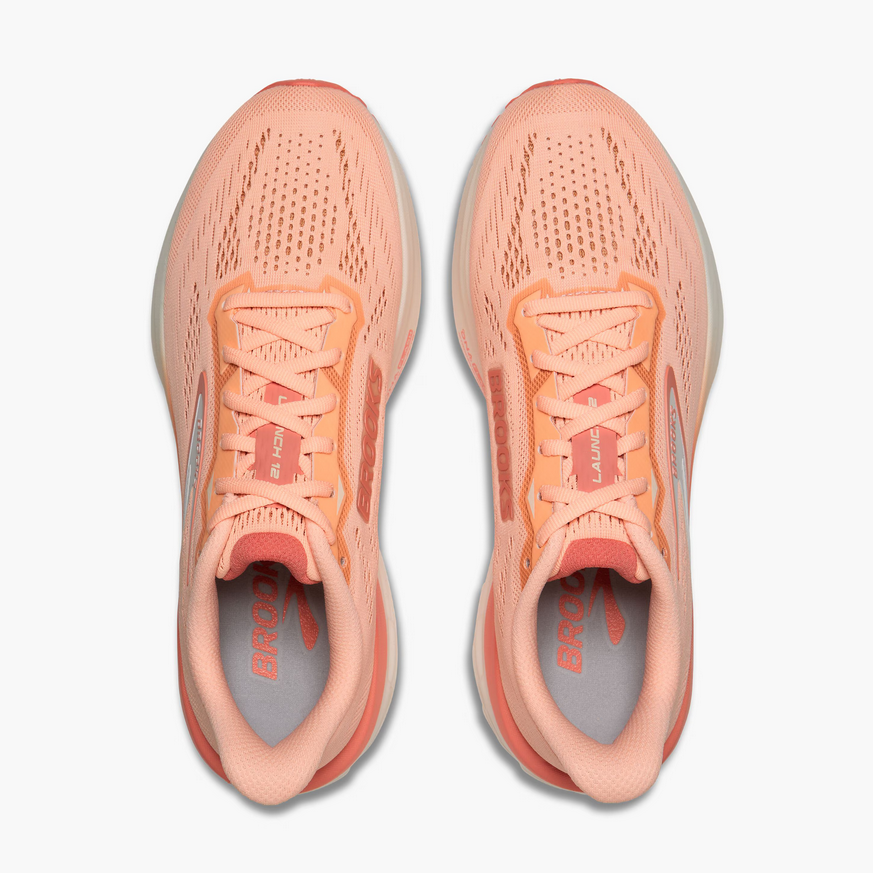 Brooks Women's Launch 12 Running Shoe - Peach/Coconut/Peach Echo