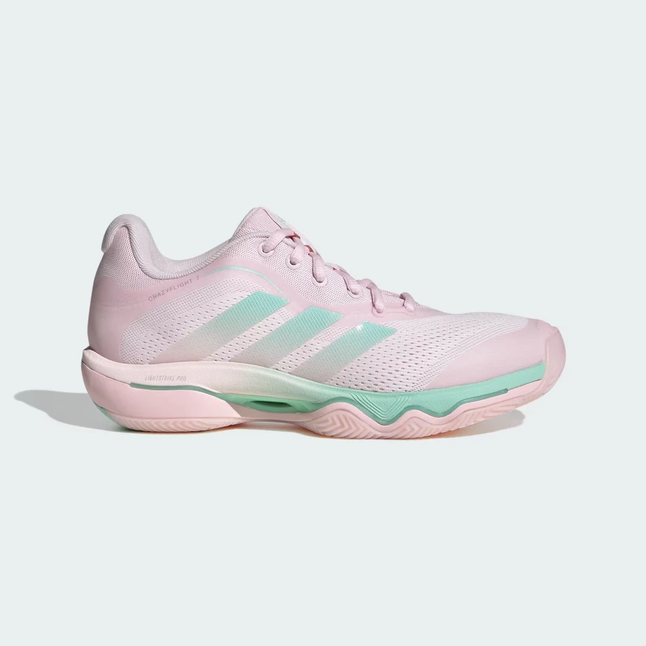 Adidas Women's Crazyflight 7 Volleyball Shoe - Distilled Pink / Clear Mint / Silver Metallic