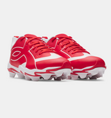 Under Armour Leadoff Icon Low RM Adult Baseball Cleats -Red/White