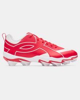 Under Armour Leadoff Icon Low RM Youth Baseball Cleats -Red/White