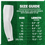 LZRD Tech Grip Football Arm Sleeve - White