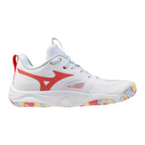 Mizuno Womens Wave Momentum Elite Volleyball Shoe - White/Calypso Coral