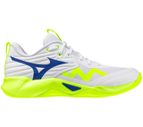 Mizuno Womens Wave Momentum Pro Volleyball Shoe - White/Lightning Yellow