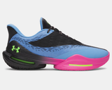 Under Armour D. Fox 3 Youth Basketball Shoe - Black / Horizon Blue / Hyper Green
