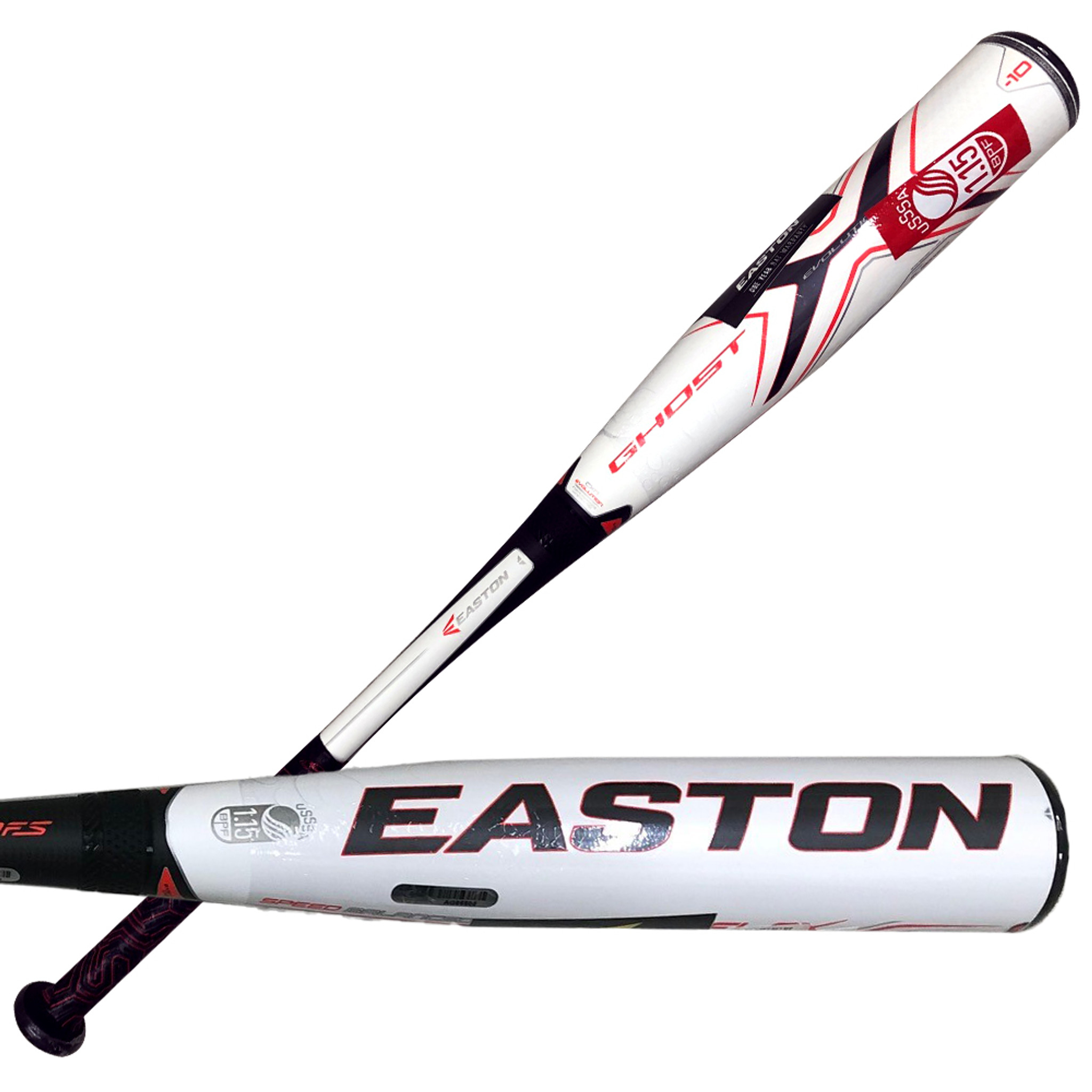 Easton 2019 Ghost x Evolution (-10) 2 3/4 USSSA Baseball Bat - SL19GXE10 - 29in 19oz