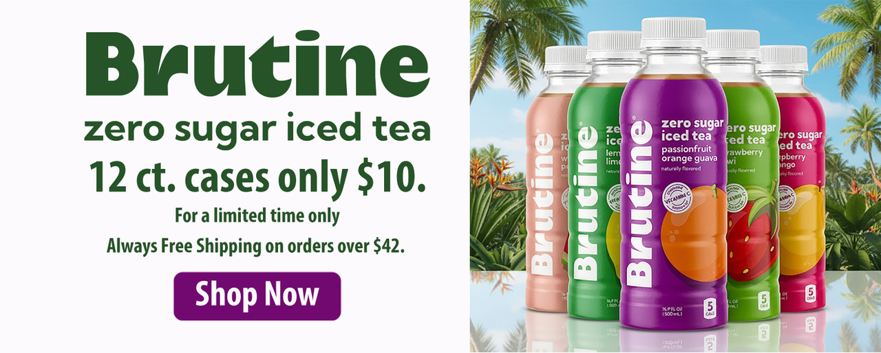 Brutine zero sugar iced tea on sale $10./12 ct case