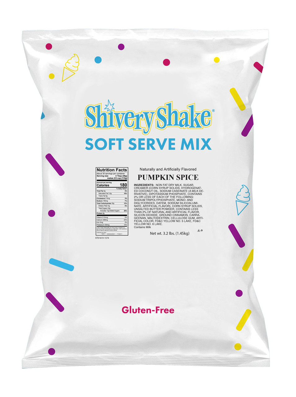 Pumpkin Spice Soft Serve Mix 3.2 Lb Bag - Cappuccino Supreme