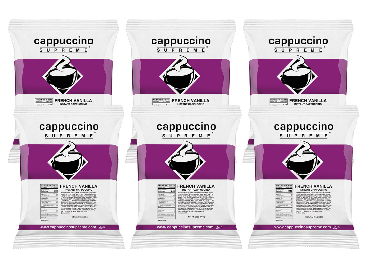 French Vanilla Instant Cappuccino Mix 6 x 2 Lb. Case