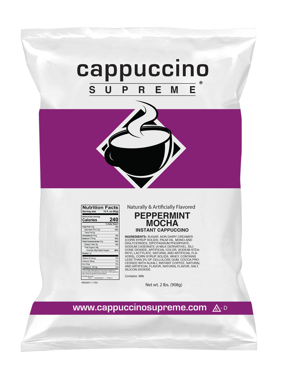 Peppermint Mocha Instant Cappuccino Mix 6x2 Lb Case