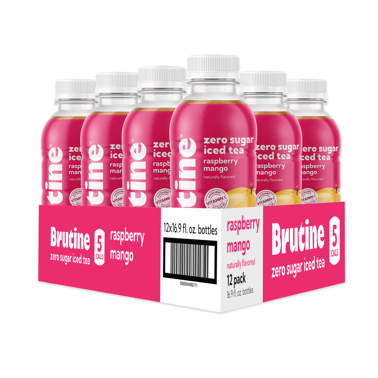 Brutine Raspberry Mango Zero Sugar Iced Tea, 12 Pack