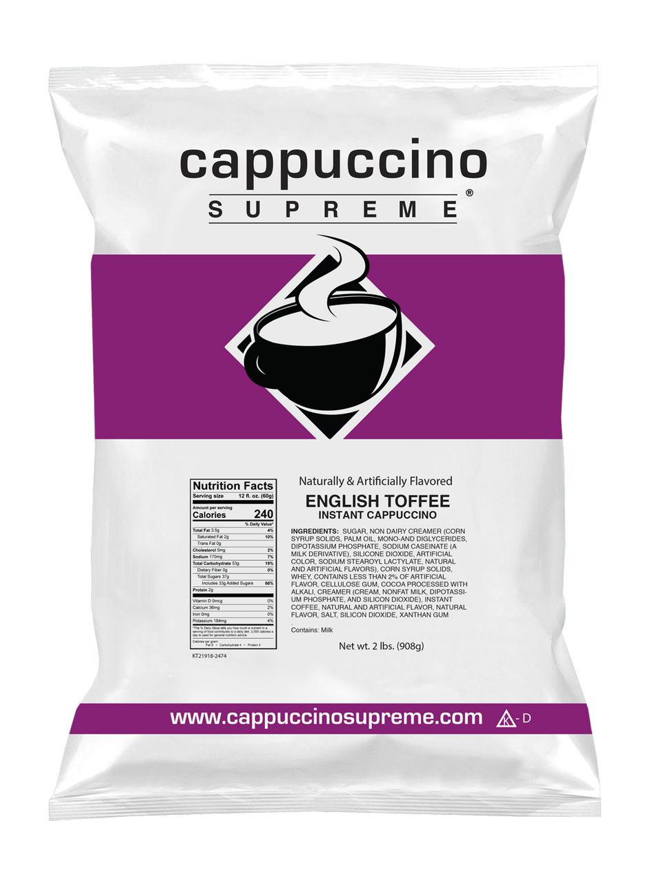 Cappuccino Supreme® English Toffee Instant Cappuccino Mix
