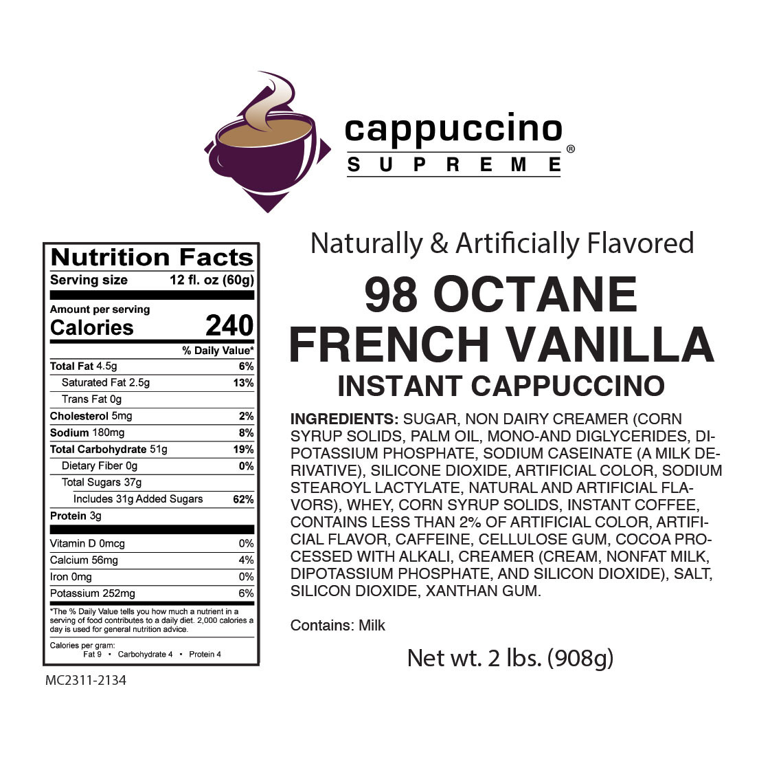 98 Octane French vanilla cappuccino mix