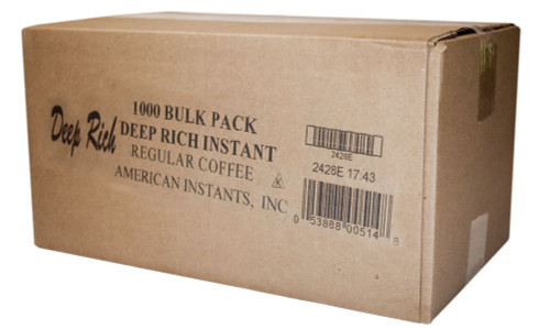 Deep Rich 1000 count bulk single serve regular coffee packets.