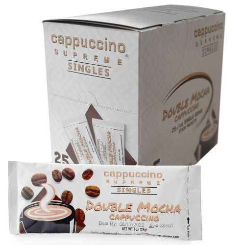 Rich double mocha cappuccino mix in convenient, single serve sticks.