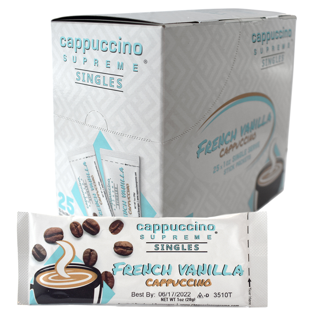 French vanilla Cappuccino Supreme Instant Cappuccino Mix single serve