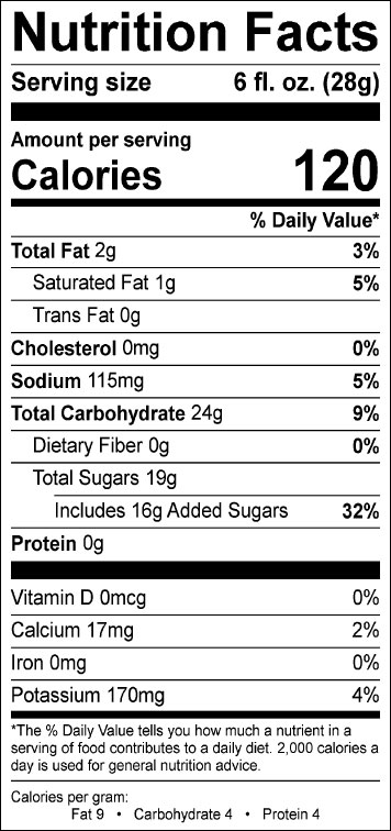 single serve white chocolate caramel cappuccino nutrition