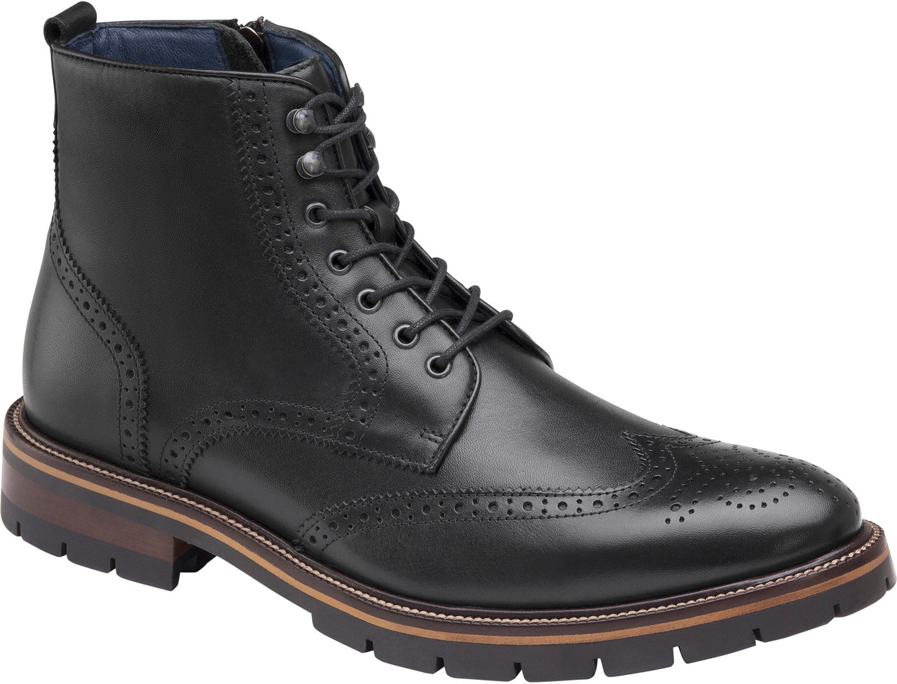 Leather Warner Wingtip Boot Cody Wingtip Johnston And Murphy Zip