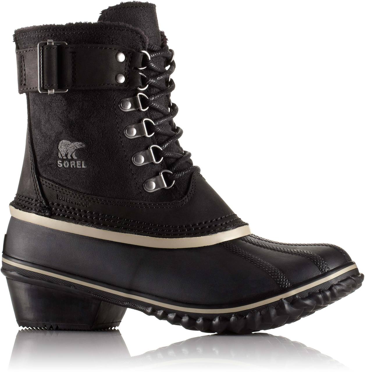 Sorel Black Insulated Lace-Up Winter Boots Sorel Trooper Snow Boots 6 Black Lace Up Pull Tab Waterproof  main image 2