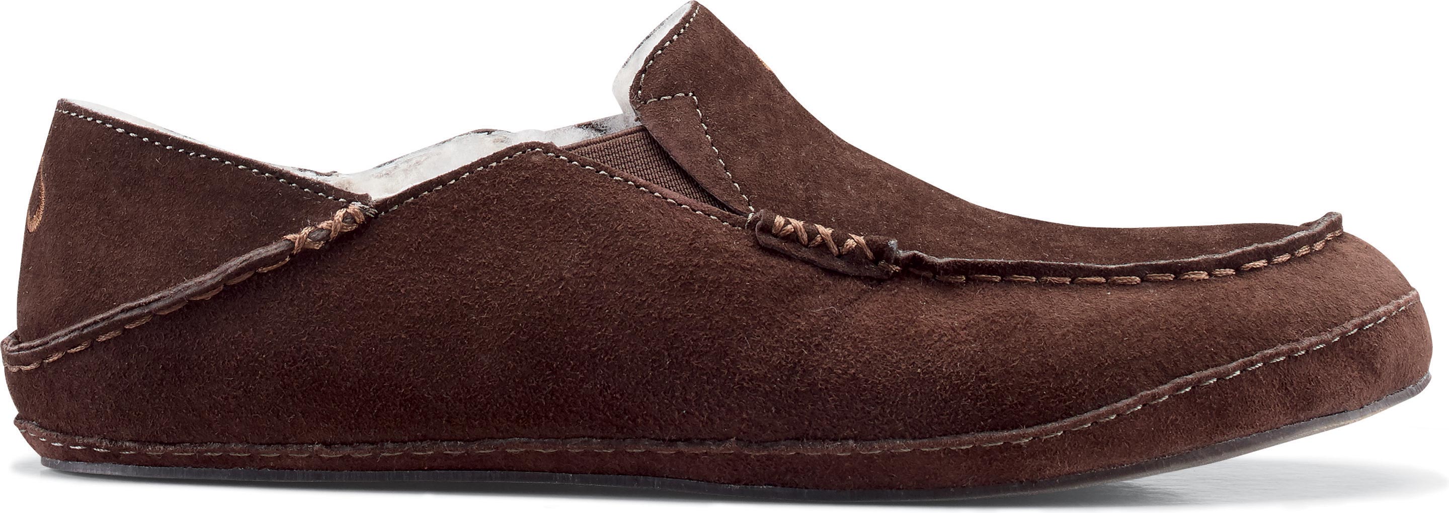 Olukai Mens Moloa Slipper Shoe Size 14 Brown Leather Sherpa Loafer Convertible OluKai Men main image 2