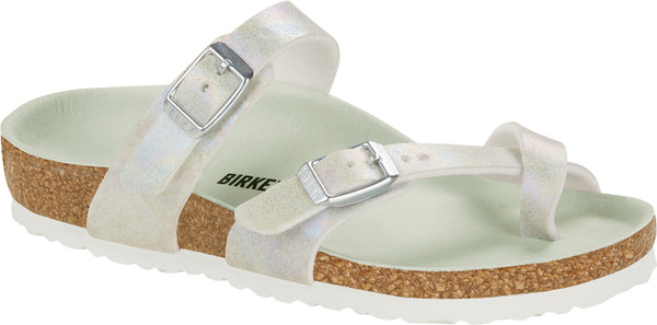 gris【レア！】BIRKENSTOCK Mayari ベルベット素材37 Mayari Synthetics in Color Washed Metallic Silver