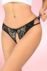 black crotchless panty.