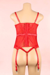Sasha Red Satin Garter Cami Corset