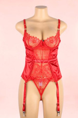 Sasha Red Satin Garter Cami Corset