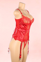 Sasha Red Satin Garter Cami Corset