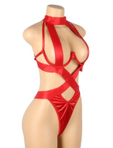 Elysia Red  Strappy Bondage Teddy