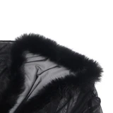Ginger Black Retro Faux Mink Long Robe