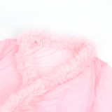 Ginger Pink Retro Faux Mink Long Robe
