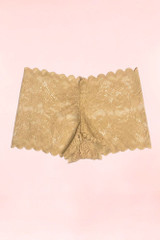 Beige Plus Size Lace Cheeky Panties.