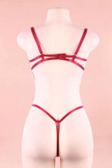 Nora Cupless Red Plus Size Lingerie Bra and Panty Set