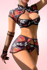 Divine Black Oriental Lingerie Set