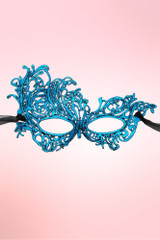 Livia Metallic Blue Lace Mask.