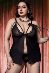 Cassie Black Plus size Babydoll Lingerie.