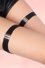 Black Elastic Thigh Garters