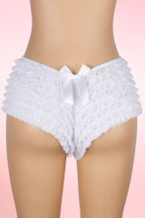 White Retro Rumba Ruffle Boyshort Panty