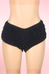 Black Retro Rumba Ruffle Plus Size Boyshort Panty