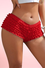 Red Retro Rumba Ruffle Boyshort Panty