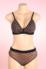 Zia Leopard Sheer Bra and Panty Set