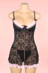 Jolene Black Lace Babydoll Nightdress