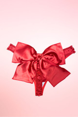Red Ribbon Satin Valentine Thong.