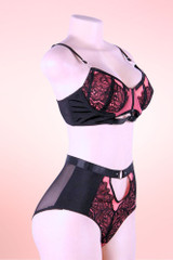 Trixie Pink Plus Size Retro Bra and Panty Set