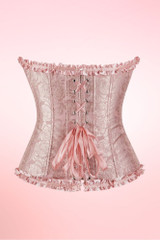 Peach Floral Brocade Corset Top